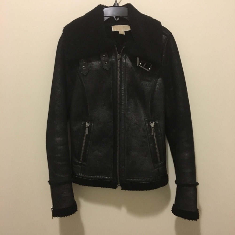 Michael Kors Genuine Shearling Bomber Jacket XS